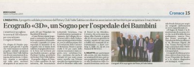 Ecografo "3D" un sogno per l'Ospedale dei Bambini