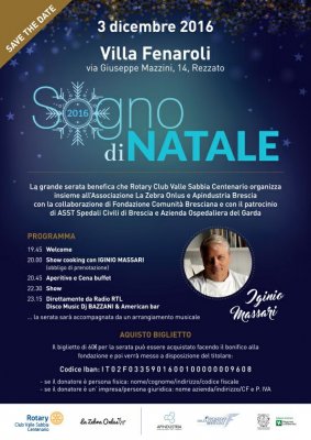 Sogno di Natale 2016, fare del bene a bene
