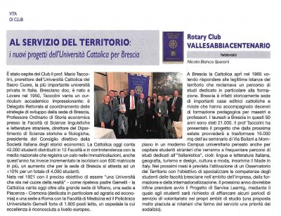 AL SERVIZIO DEL TERRITORIO: i nuovi progetti dell'Università Cattolica per Brescia