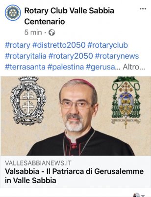 Il Patriarca di Gerusalemme in Valle Sabbia 