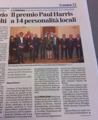 Il Premio Paul Harris a 14 personalità