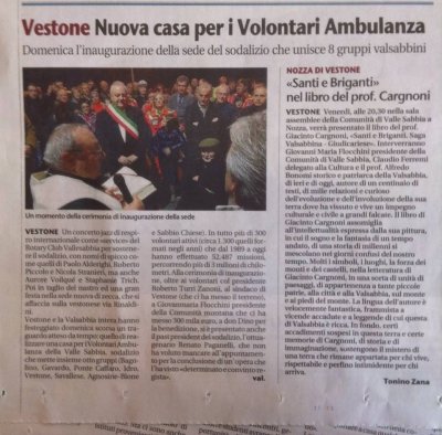 Vestone Nuova casa per i volontari ambulanza