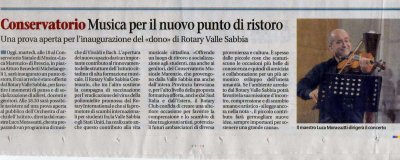 Una prova aperta per il "dono" del Rotary Valle Sabbia