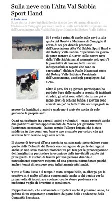 Sulla neve con l'Alta Val Sabbia Sport Hand