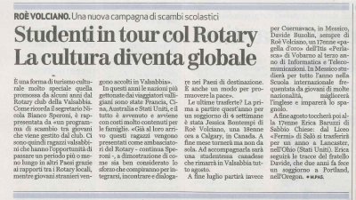 Studenti in tour con il Rotary