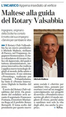 Maltese alla guida del Rotary Valle Sabbia