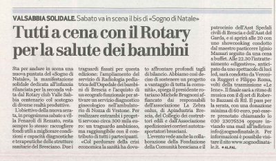 Tutti a cena con il Rotary per la salute dei bambini