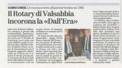 Il Rotary Valsabbia incorona la "Dall'Era"
