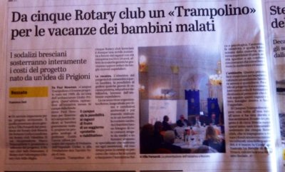 Da cinque rotary club un "Trampolino" per le vacanze dei bimbi malati