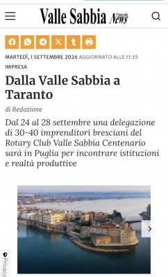 Dalla Valle Sabbia a Taranto
