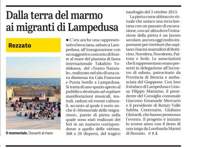 Dalla terra del marmo ai migranti di Lampedusa